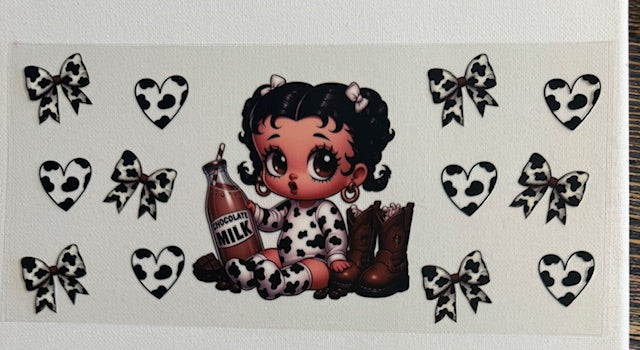Betty Boop as a baby - cow print bows