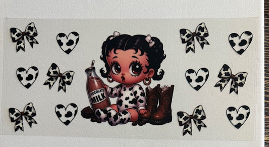 Betty Boop as a baby - cow print bows