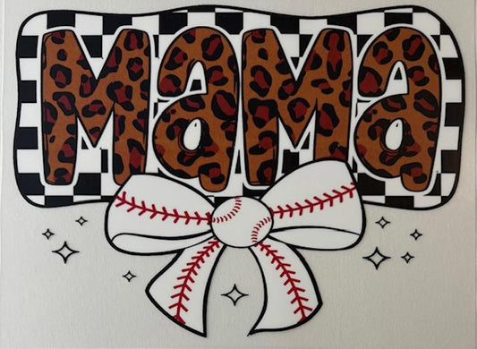 Baseball Mama Cheetah bow