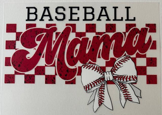 Baseball Mama white bow