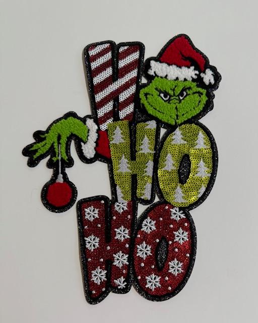 Ho Ho Ho Grinch sequin Patch