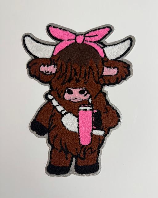 Boujee Cow-pink bow/stanley