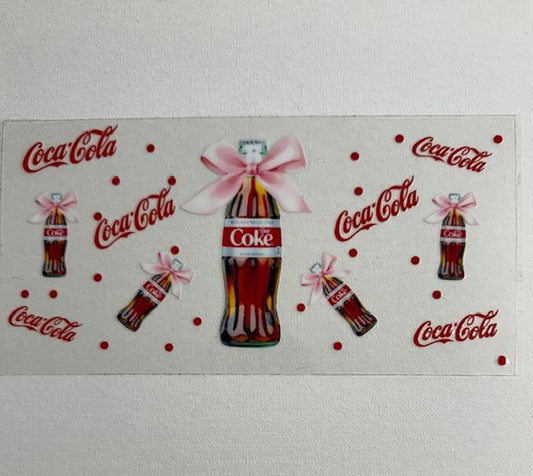 Coca Cola pink bow cup wrap