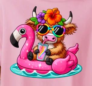 Cow - flamingo float