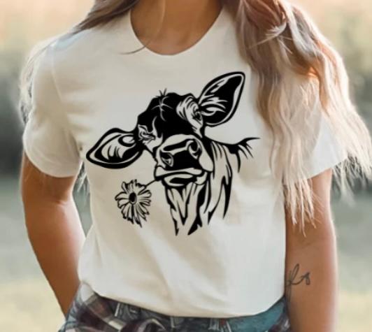Cow with Flower in Mouth