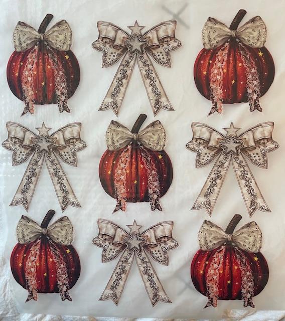 Fall Pumpkins Bows Lace