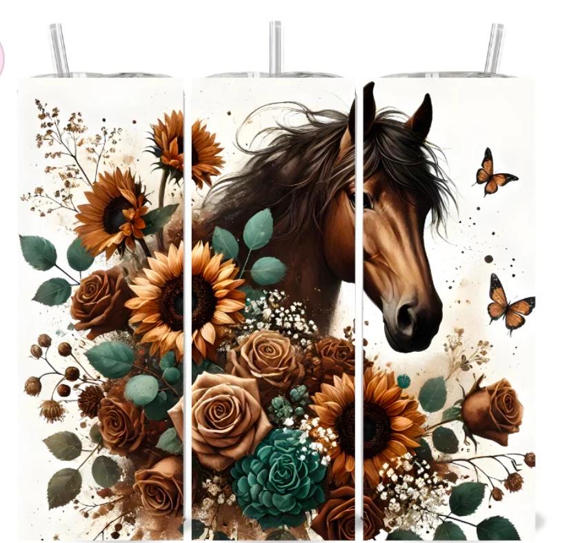 Horse and flowers