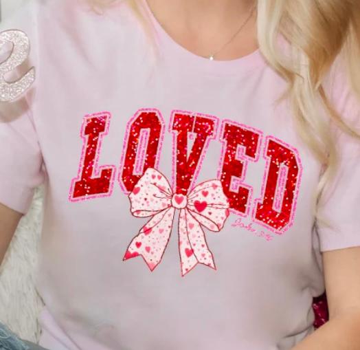 Loved - bow sparkly