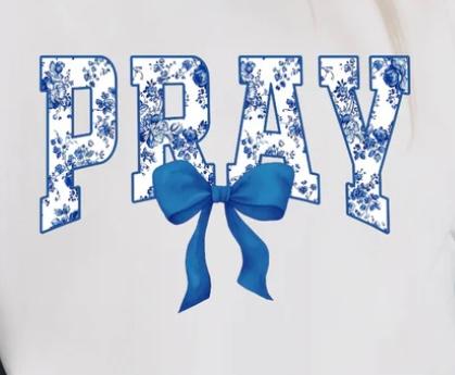 Pray - blue floral boow