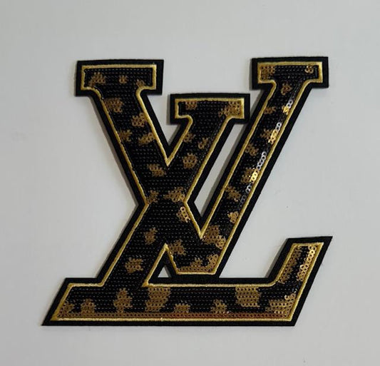 LV gold/black patch-sequin