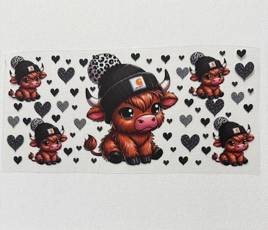 Cow-black beanie