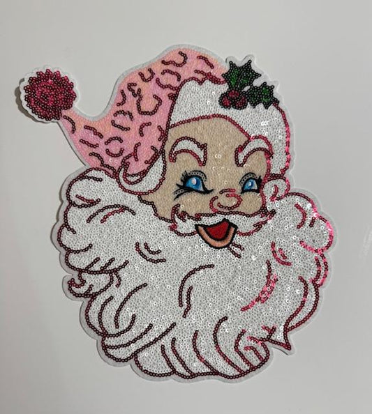 Santa pink hat patch