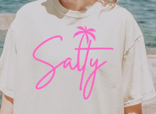 Salty - hot pink with Palm trees