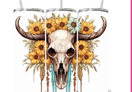 Skull - Yellow flower