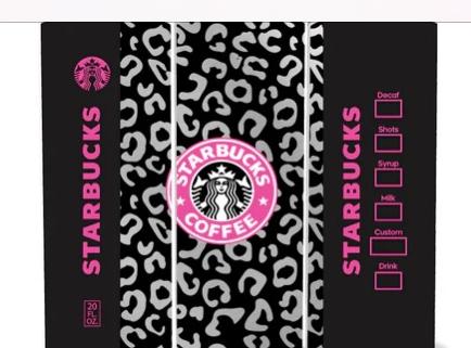 Starbucks - black chetah pink