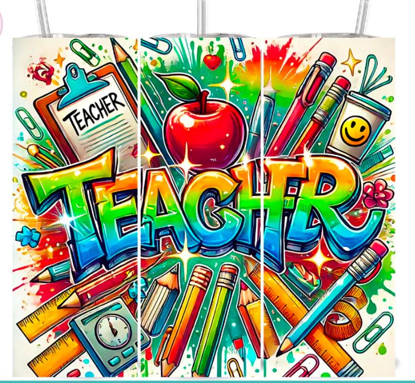 Teacher colorful supplies