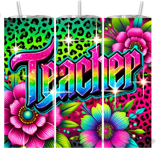 Teaacher Pink Flowers