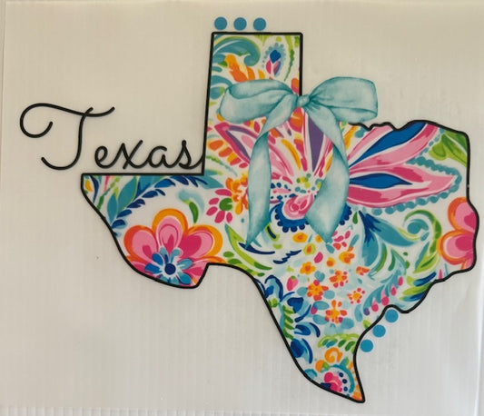 Texas - teal heart at top