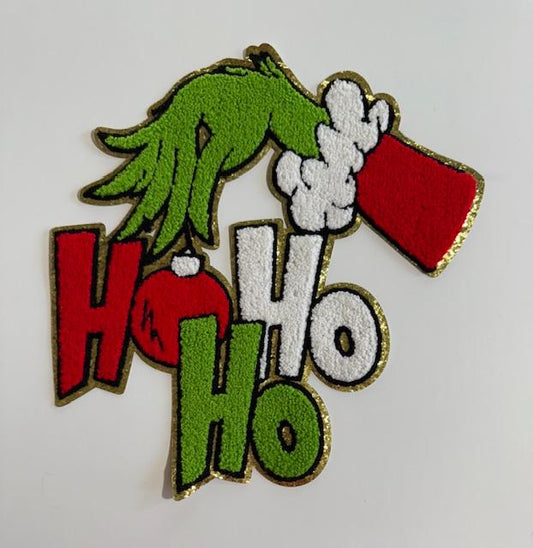 Ho Ho Ho grinch hand patch