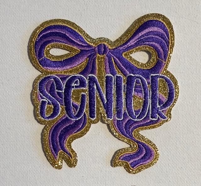 senior hat patch-purple/gold