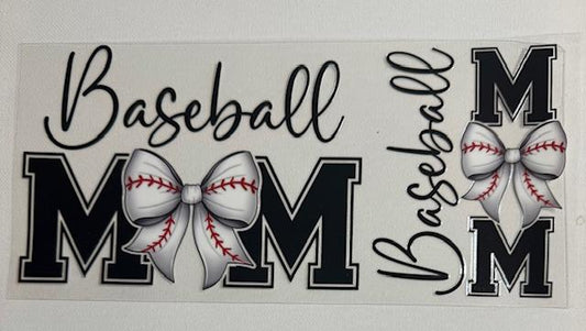 Baseball Mom - white bow