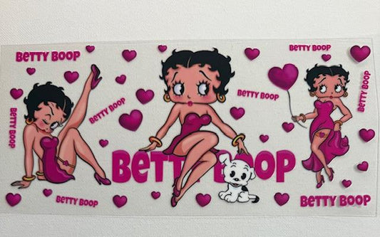 Betty Boop - hot pink, hearts