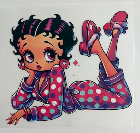 Betty Boop - laying down in poka dot pajamas