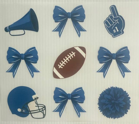 Bows, cheer, football - Blue