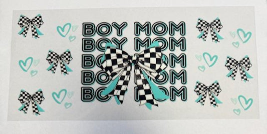 Boy Mom - blue checkered