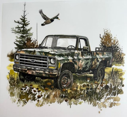 Camo hunt truck