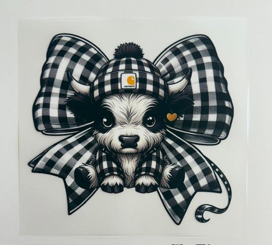 Cow-checkered black bow Carhart