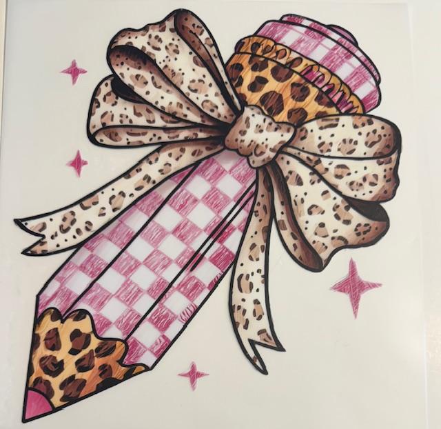 Pencil w/ cheetah bow