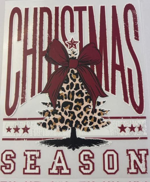 Christmas Season-cheetah tree w/ bow