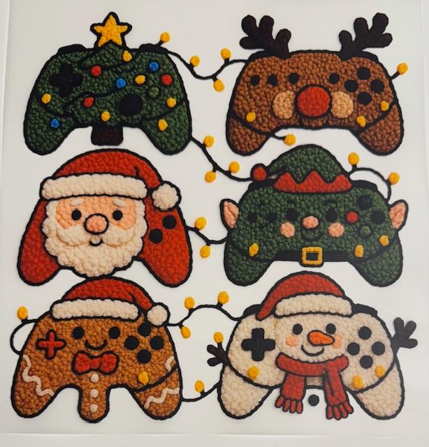 Christmas game controllers - yarn