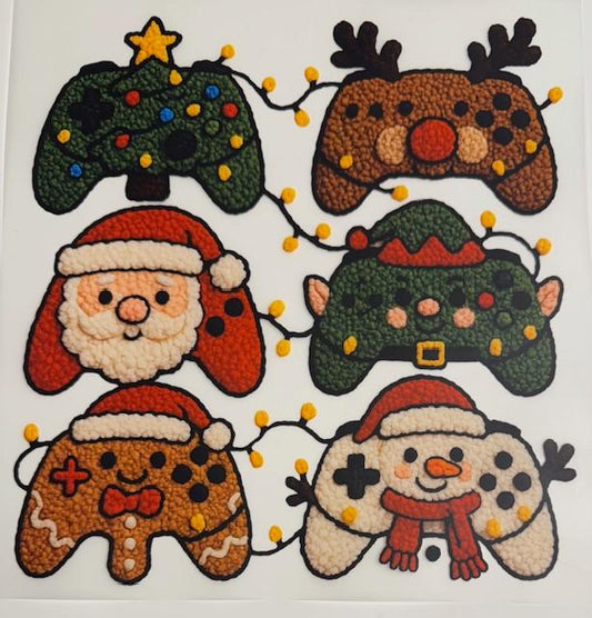 Christmas game controllers - yarn