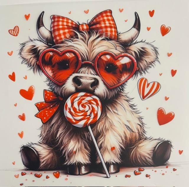 Valentines Cow-heart glasses,lollipop