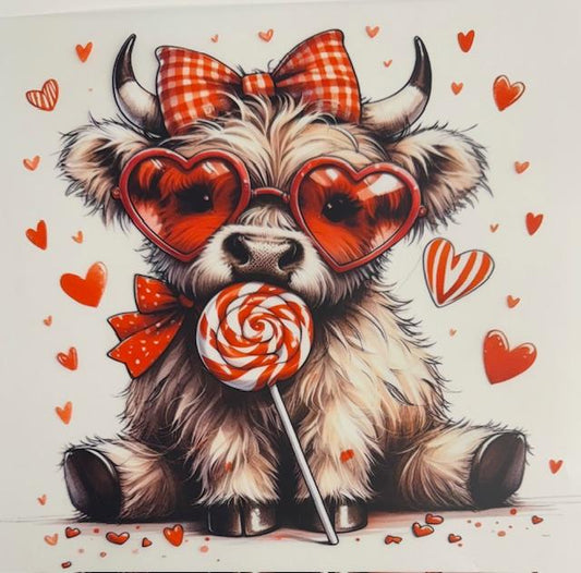 Valentines Cow-heart glasses,lollipop