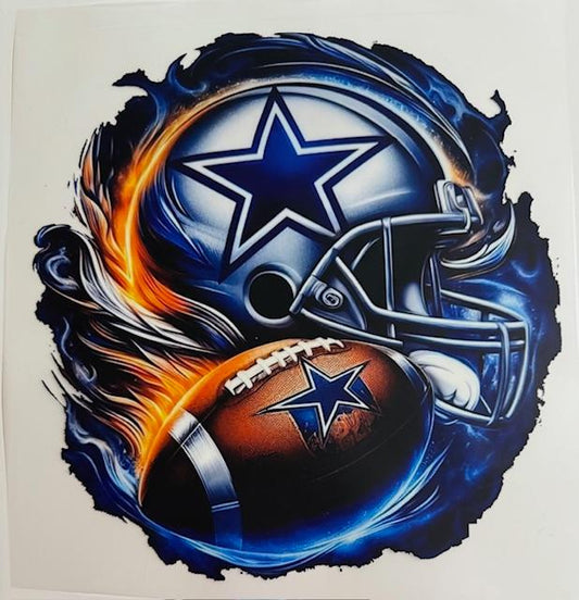 Cowboys-helmet ball/flames