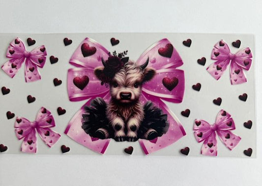 Cow-pink bows cup wrap