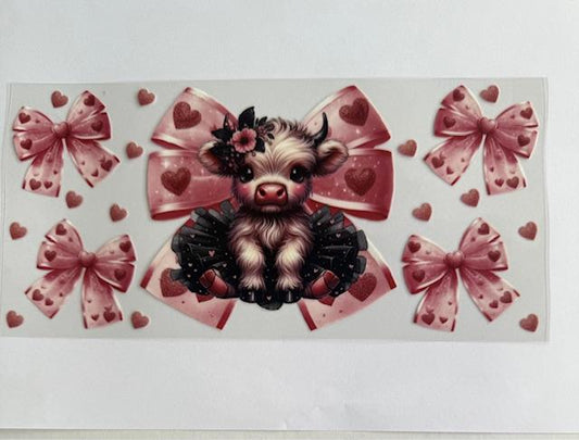 Cow-red bows cup wrap