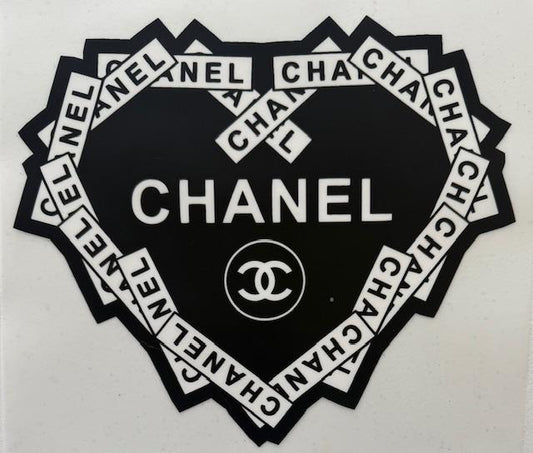 Black/white Chanel Heart