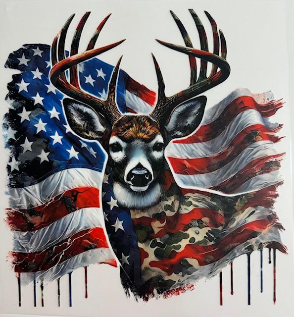 Deer-American Flag