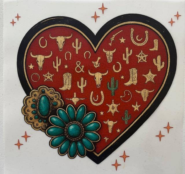 Read Heart, teal