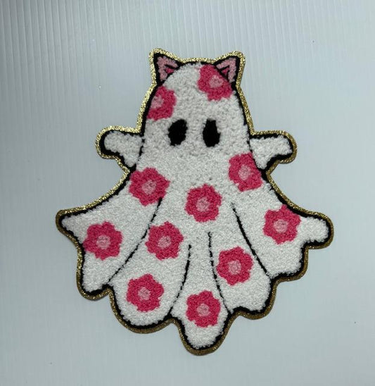 Ghost patch - pink flowers