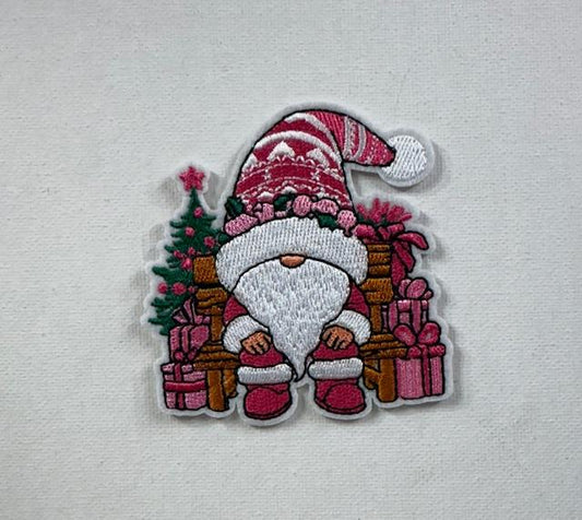 Pink Christmas Gnome patch