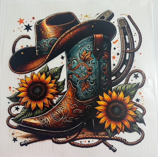 Hat & Boot - sunflowers