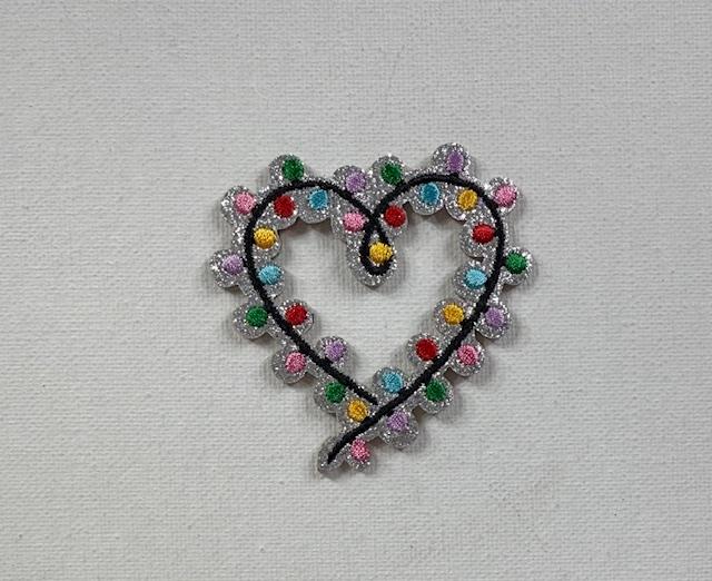Heart w/ Christmas lights patch