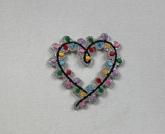 Heart w/ Christmas lights patch