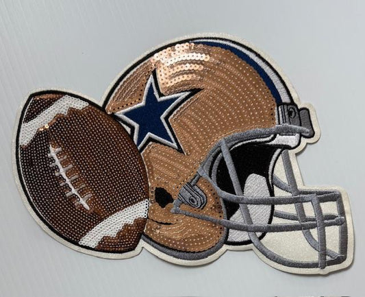 Football & Helmet w/ star - bling