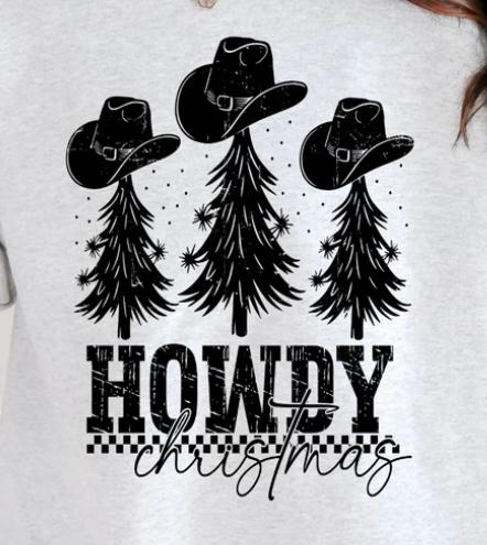 Howdy Christmas -Trees with Hat